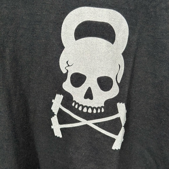 Vintage Kettlebell fitness skull designer workout T-shirt - Picture 2 of 3
